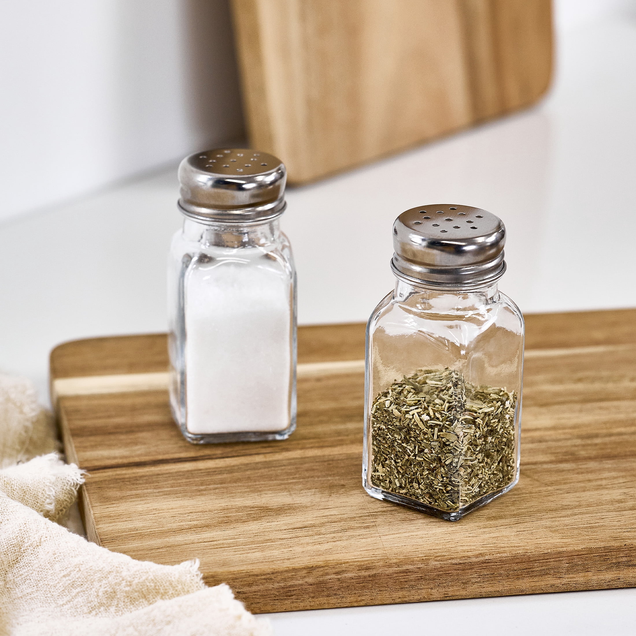 Mainstays Glass Salt & Pepper Shakers, 2-Piece Set, 3 oz