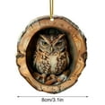thumbnail image 2 of Christmas Forest Animal Decorations - 2D Acrylic Hanging Ornament for Xmas Tree, Hanging Owl Ornament for Animal Lovers Gift, 2 of 5
