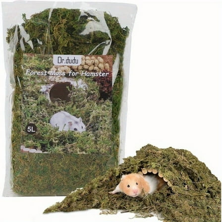 1.32gal Forest Moss for Hamster Bedding Nesting Syrian Gerbils Hamster Cages Accessories Perfect for Small Animals Terrarium Moss