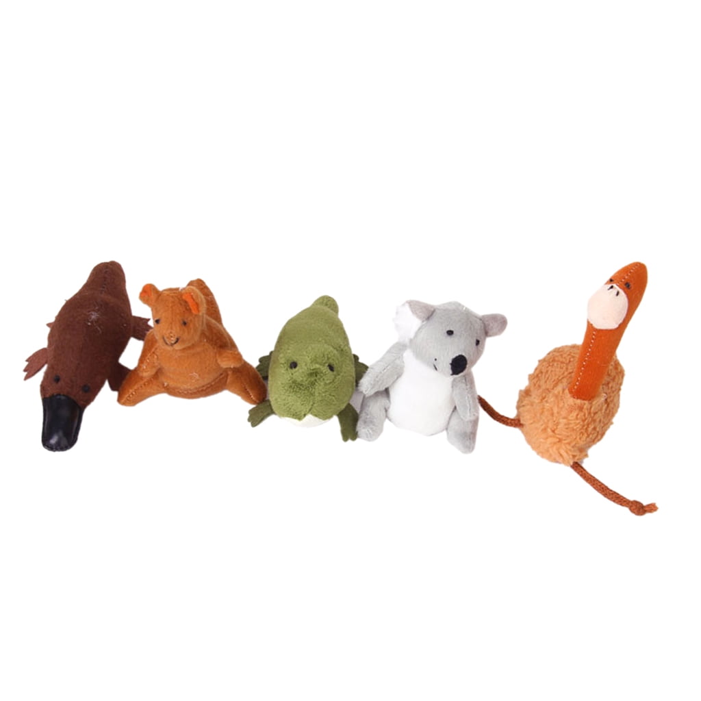 5x Australische Tierfingerpuppen Kids Soft Plush Education Toys koala ... 
