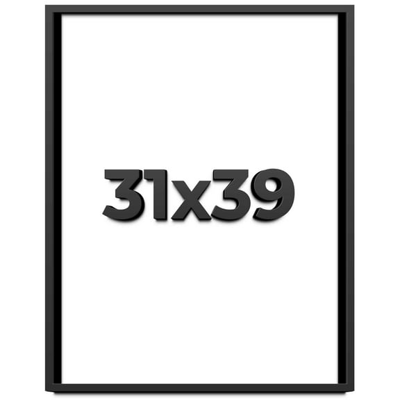 31x39 Shadow Box Frame Black | 2 Inches Deep Real Wood Contemporary Shadowbox Display Frame | UV
