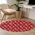 thumbnail image 4 of Round Rugs 3.3Ft, Red Bear Christmas Round Area Rug Washable Indoor Throw Carpet, Winter Xmas Snowflake Soft Non Slip Circle Rug for Laundry Room Patio Home Decor Aesthetic, 4 of 8