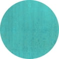 thumbnail image 1 of Ahgly Company Machine Washable Indoor Round Oriental Turquoise Blue Industrial Area Rugs, 8' Round, 1 of 4