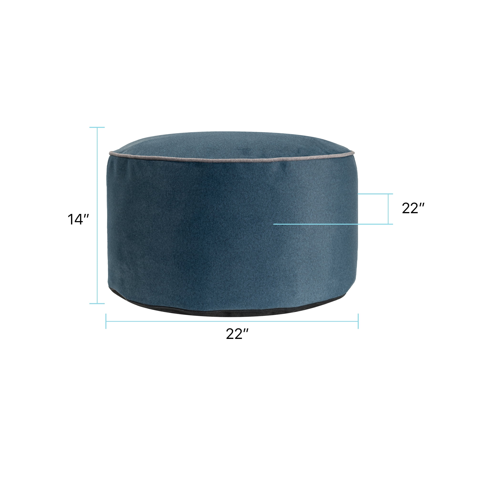 Qiviut Blue Foot Pouf