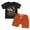 Black+Orange, variant on Infant Baby Boy Summer Clothes Western Cow Print Short Sleeve T Shirt Tops Solid Shorts Set Toddler Boy Outfit for Newborn 0-3T