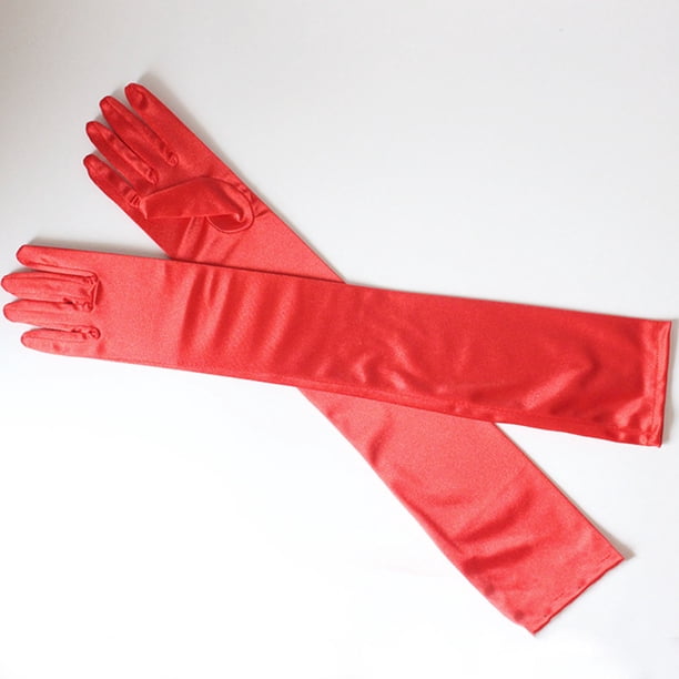 Guantes largos de satén BuyWeek 3 pares Nylon para fiesta de ópera