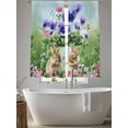 thumbnail image 5 of Spring Easter Sheer Curtains 72 Inch Length 2 Panels for Living Room, Purple Floral Summer Botanical Ombre Voile Kitchen Curtain Set, Luxury Privacy Drapes Window Treatment for Bedroom, 5 of 7