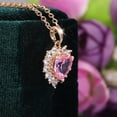 thumbnail image 4 of Solid Pink Diamond Heart Shaped Cubic Zirconia Necklace, 4 of 5