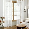thumbnail image 2 of Deconovo Lightweight Sheer Curtains Floral Burnout Grommet Panels for Bedroom, 52 x 72 Inch, White, 2 of 8