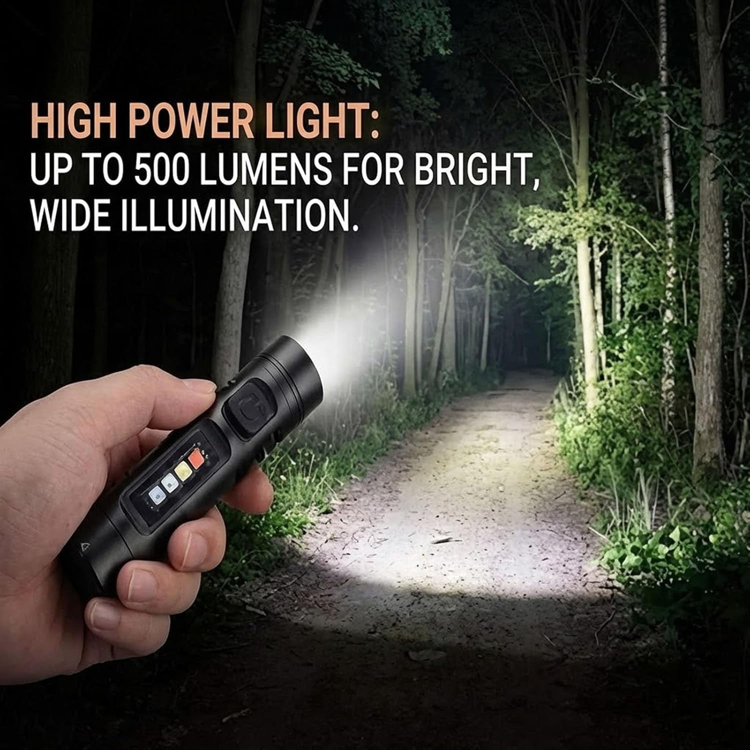 Pocket Rechargeable EDC Flashlight, Mini Keychain Light with Fire Starter, Magnetic Base Lamp for Camping Hiking