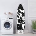 thumbnail image 3 of Kuiaobaty Anti-Slip Ironing Board Cover with Elastic Edge & Adjustable Hook and Loop Straps, Polyester Spandex Fabric Easy Installation, Cow Print Black White, 3 of 5