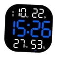 thumbnail image 2 of maskred Digital Wall Clock Temp Date Week Adjustable Display Large Screen Brightness Blue 28 x 28 x 3cm, 2 of 6