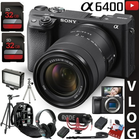 Sony Alpha a6400 Mirrorless Digital Camera with 18-135mm Lens Vlogging