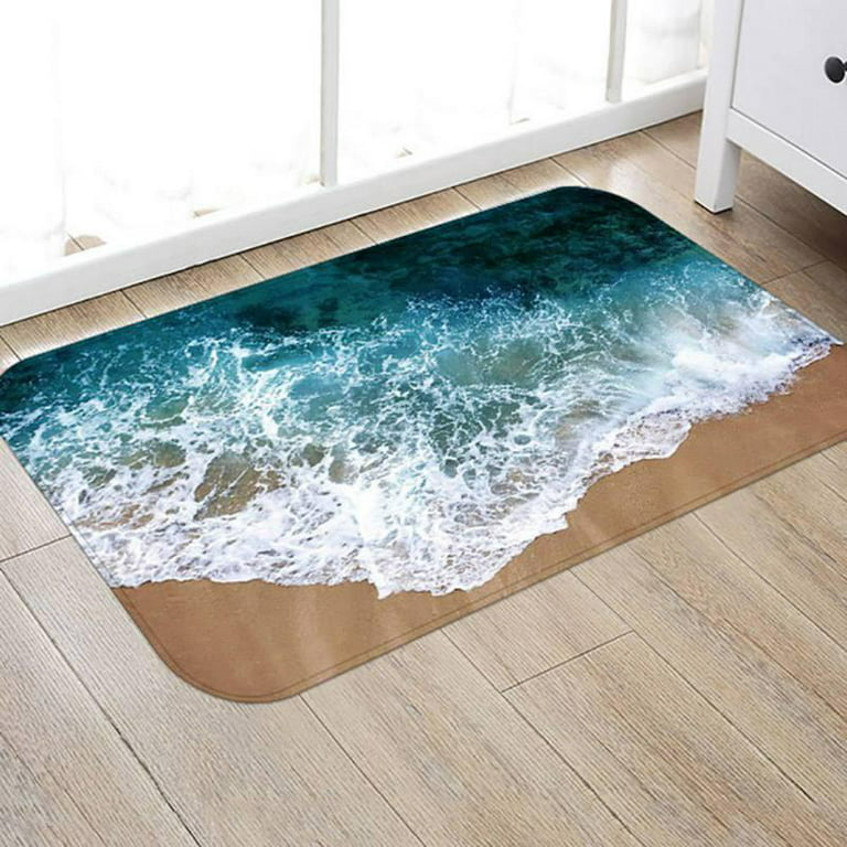 Ochine 3D Colorful Bath Mats and Rugs, Flannel Fabric Non Slip Rubber Backing Bathroom Rug Decorative Floor Mat Washable Runner Area Rug, Size: 40*120cm/