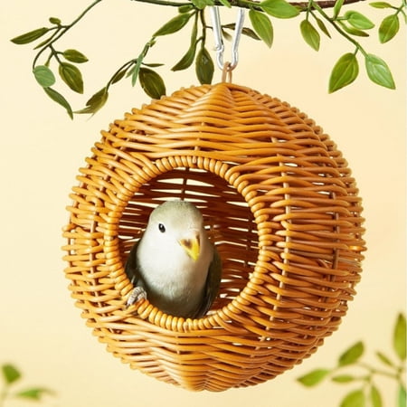 Spherical Bird Nest Handwoven Bird Cage House Parrot Canary Lovebird Parakeet Cockatiel Hatching Bird Hut