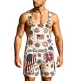 thumbnail image 6 of CAIVO Overalls for Men Bib Coveralls Shorts Romper Jumpsuits Festival Adjustable Strap With Pockets Elegant Independence Day Themed Jumpsuit With Straps Striped Stars Printed, 6 of 6