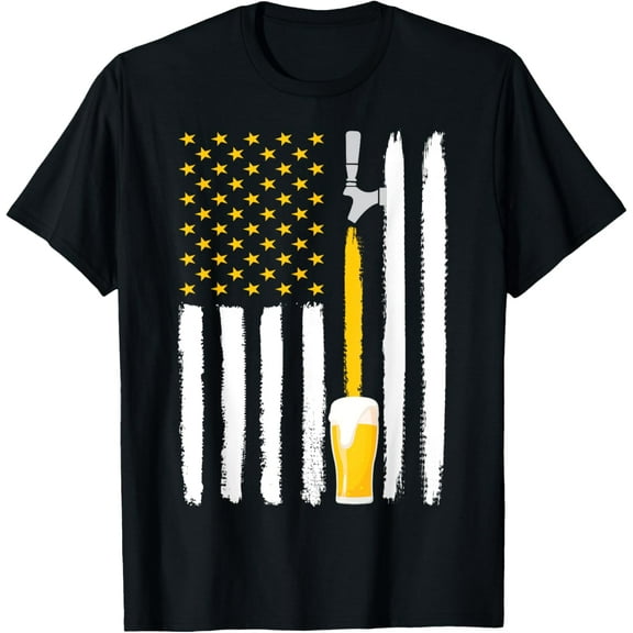 100% pure cotton short-sleeved for men and womenCraft Beer American Flag USA 4th July Brewery T-Shirt