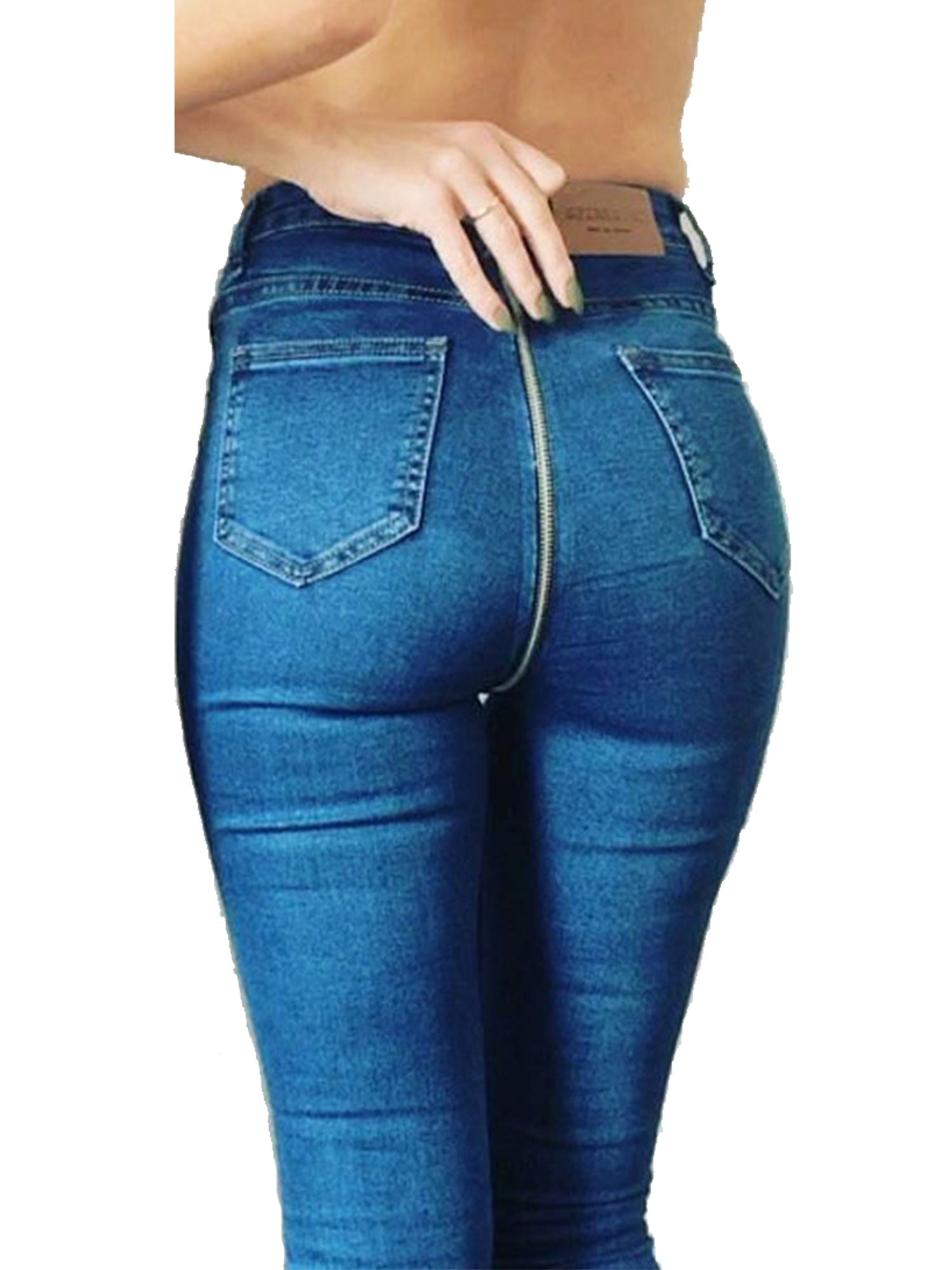 sexy back zipper jeans