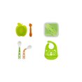 thumbnail image 1 of Kushies Ensemble de Repas 100 % Silicone - (Bol & Silibox & Cuillères en Silicone & Bavette en Silicone avec Poche) – Compatible Lave-Vaisselle & Micro-Ondes - Lime - 6 Mois +, 1 of 2