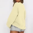 thumbnail image 4 of Women's Crewneck Sweatshirt with Drop Shoulders and Ribbed Cuffs Solid Color Relaxed Fit Top, S-2XL, 4 of 5