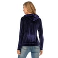 thumbnail image 6 of Women's Velour Jogging Zipped Hoodie, Fashion Sport Suit, Hoodie Sports Tracksuits Sport Tops(Only Tops), 6 of 6