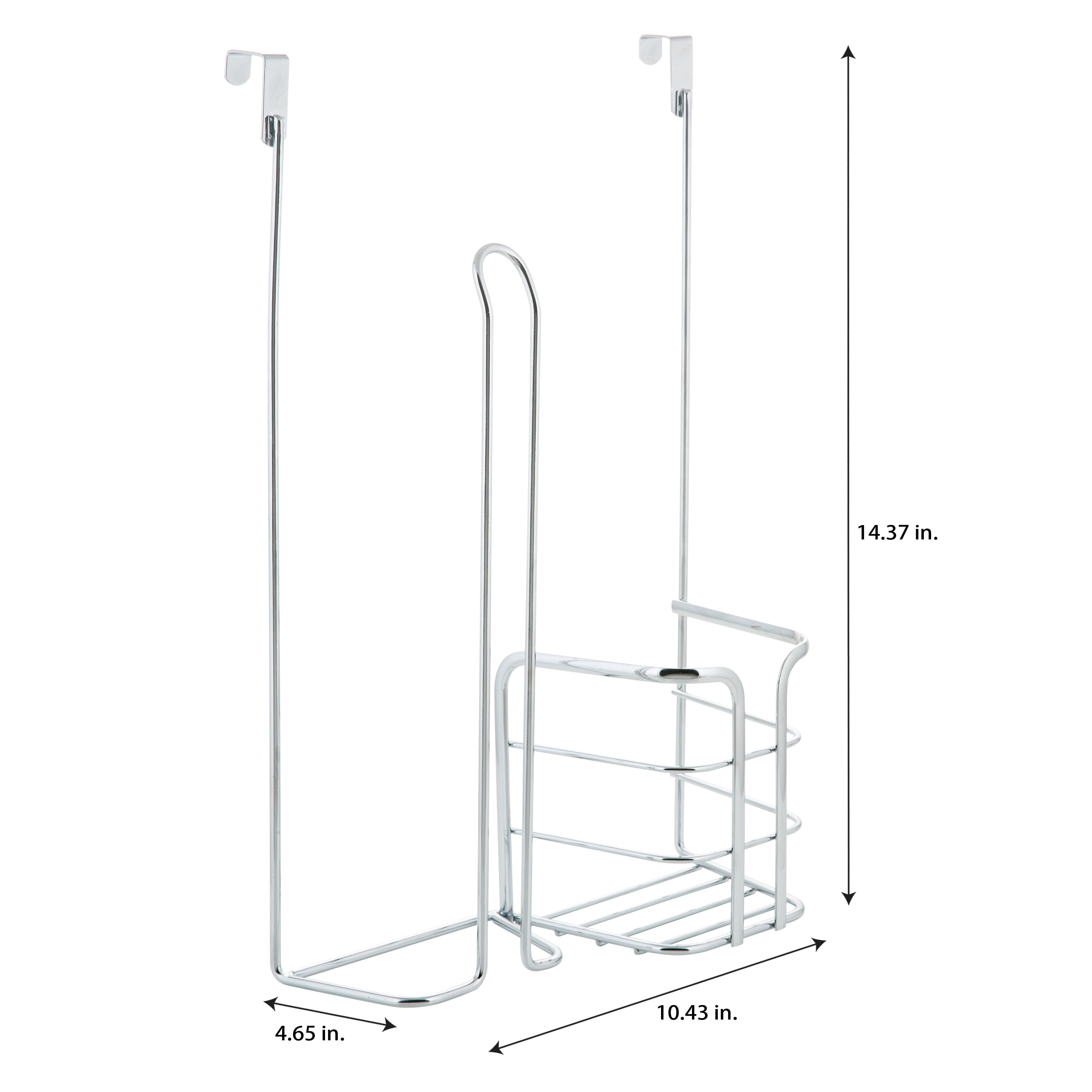 Kitchen Details 2-in-1 over-the-Cabinet Basket, 4.6 Wide and 10.4 Length in Chrome