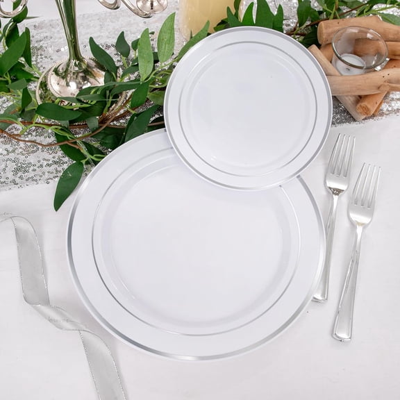 600pcs Silver Dinnerware Set for 100 Guests