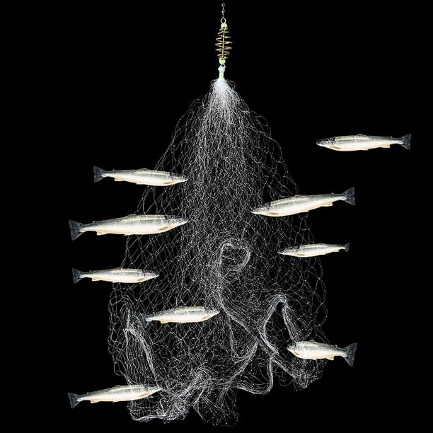 Red de pesca de malla con conector de cojinete de anillo de bola de cuentas luminosas nocturnas (5) Likrtyny Para Estrenar