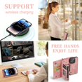 thumbnail image 3 of Wallet Case Compatible With Iphone 14 Pro Max/14 Pro, Pu Leather Detachable Magnetic Flip Case With Wrist Strap, 3 of 5