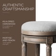 thumbnail image 4 of Maven Lane Pullman Backless Bar Stool in Reclaimed Oak Finish w/ Ash Grey Fabric Upholstery, 4 of 6