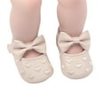 thumbnail image 2 of Baby Sweetie Baby Girls Mary Jane Flats Heart Bow Soft Sole PU Leather Flats Shoes First Walkers Non-Slip Princess Shoes, 2 of 9