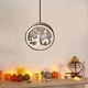 thumbnail image 2 of Luz Hueca De Madera Para Halloween Con Patrón De Bruja, Decoración Colgante Led Redonda De Halloween Para Ventana, Cerca De Árbol, Puerta, Escritorio De Oficina Advancent HA027580-03, 2 of 7