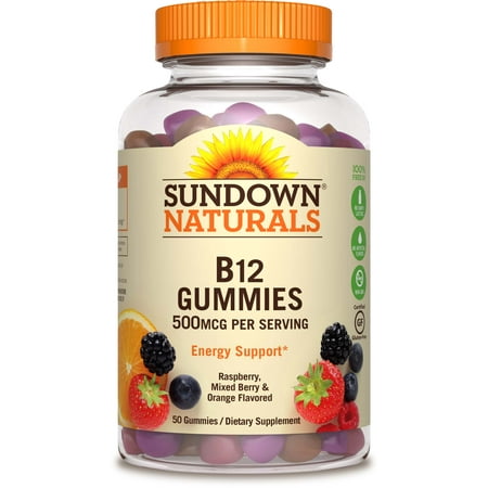 Sundown NaturalsÂ® Vitamin B-12 500 mcg, 50 (Best Over The Counter Vitamin B12)