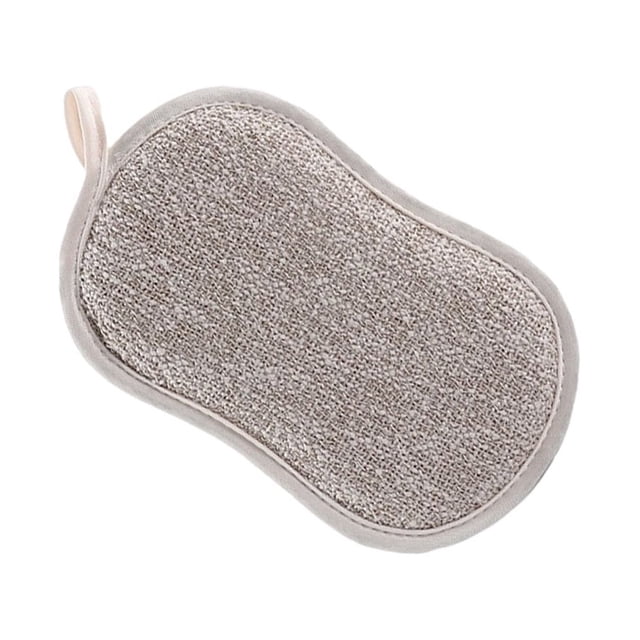 Billuyoard Estropajo de cocina, estropajo de limpieza de doble cara, esponja de limpieza para el hogar y el baño, con cordón, estropajo de paño Suministros de limpieza para el hogar Gris