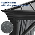 thumbnail image 6 of EGEIROS LIFE 12 Ft. W X 10 Ft. D Double Aluminum Hard Roof Patio Gazebo With Mosquito Net (Gray), 6 of 9