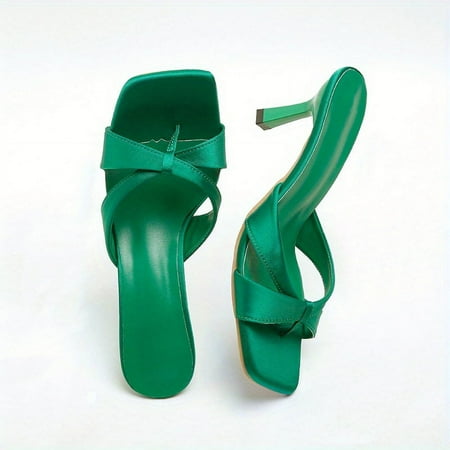

HLZXE Women s Versatile and Stylish Open Toe High Heels Cross Strap Stiletto Heel Mule Sandals