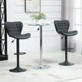 thumbnail image 2 of HOMCOM Bar Stools Set of 2 Adjustable Height Swivel Bar Chairs PU Leather, 2 of 10