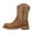 Brown, variant on UngA Winter Boots Women's Cowboy Boots Mid Calf Cowgirl Embroidered Western Pointed Toe Chunky Heel Pull On Knee High Boots Coffee,6.5