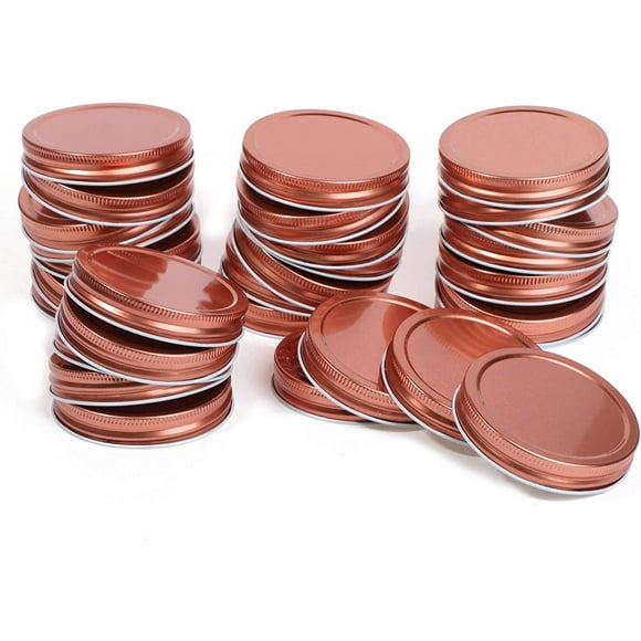 1000 PCS Mason Jars Lids for 70 MM Wide Mouth, Canning Jar Lids for Ball Mason Jars - Leakproof Storage with Silicone Seals, Rose Gold