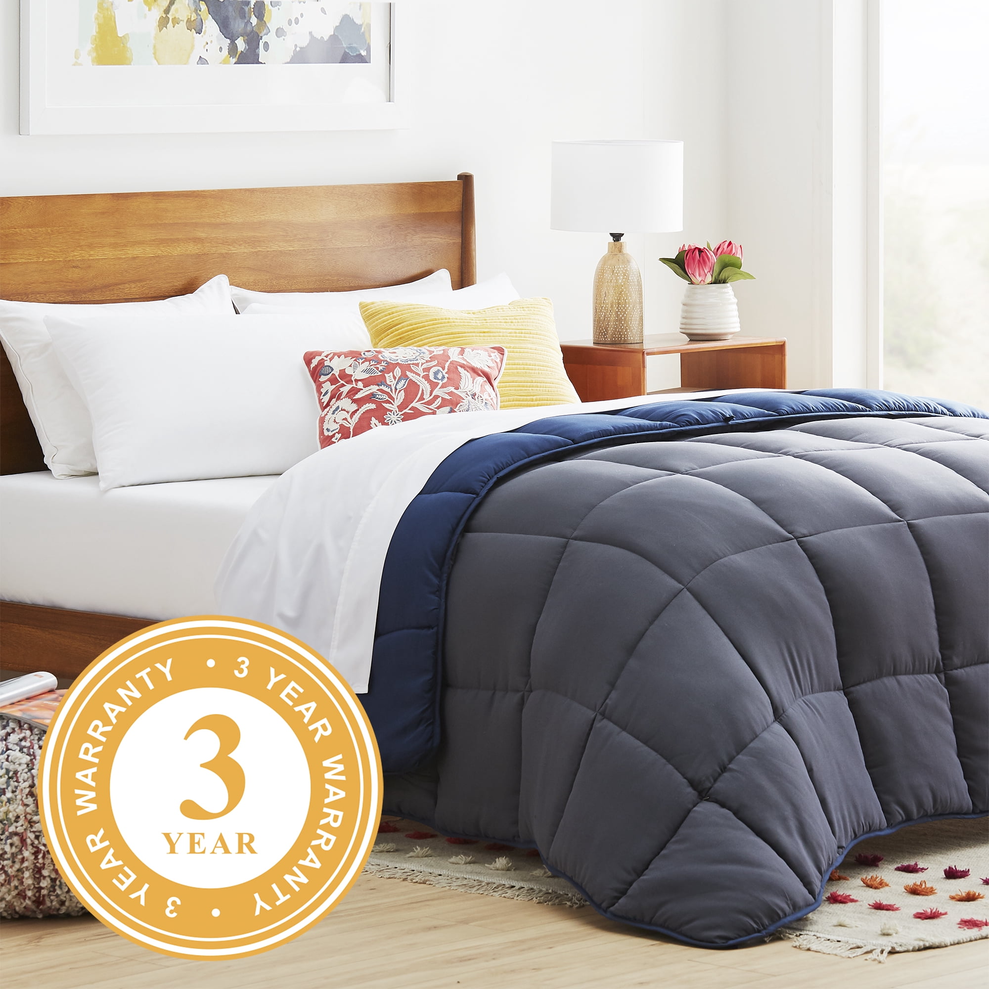 Linenspa Reversible Hypoallergenic Down Alternative Comforter - Twin-XL