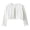 White, variant on HWJAD Long Sleeve Bolero Shrug for 1-14Y Girls, Toddler Kids One Button Closure Cardigan Ruffle Hem Knit Sweater Cropped Cover Up Coat