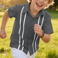 thumbnail image 5 of Guluxicc Button Up Shirts for Kids Boys Short Sleeve Linen Lapel Tops Solid Color Casual Summer Breathable Button Up Shirts, 5 of 9
