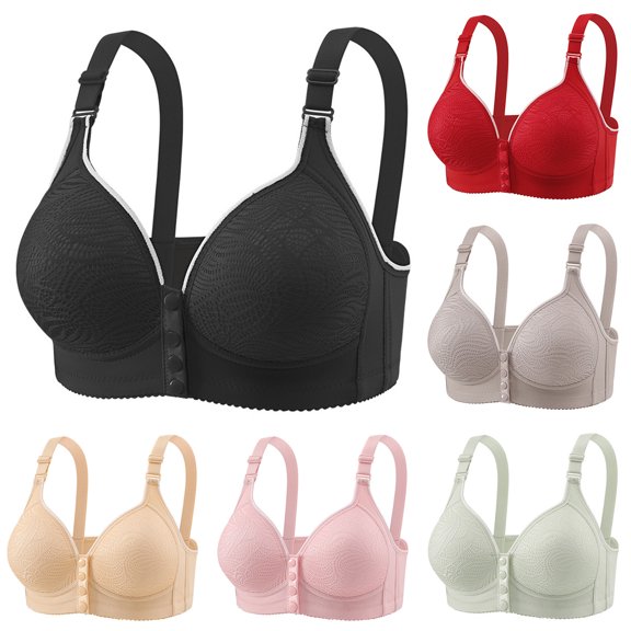 Antinious Ladies Plus Size Front Closure Wireless Push Up Beautiful Back Bras