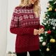 thumbnail image 3 of Suéter de punto de cuello alto Vintage para mujer, Jersey grueso de manga larga informal, Tops de copo de nieve para Navidad, Otoño e Invierno, 3 of 5