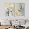 thumbnail image 2 of Framed Canvas Print Wall Art Set of 2 Abstract Floral Botanical Modern Art for Living Room, Bedroom, Office - 16"x24"x2 WHITE, 2 of 7