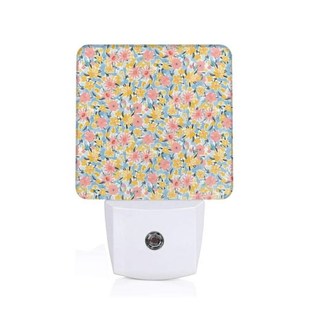 

Sigee Watercolor Wildflowers for Night Lights Plug into Wall Dusk to Dawn Sensor Warm White Led Night Light 0.5W for Kid Hallway