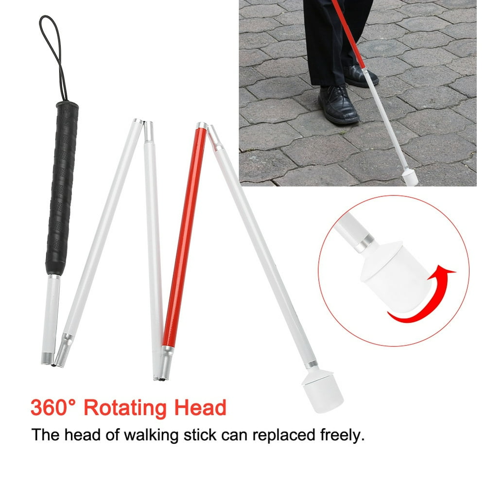 FAGINEY Blind Walking Stick,Aluminum Alloy Foldable Reflective Blind