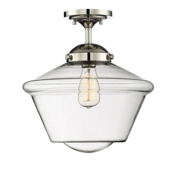 Trade Winds Dorothy Schoolhouse Semi-Flush Mount Ceiling Light in Polished Nickel