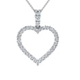 thumbnail image 1 of 1ct Diamond Heart Pendant 14K White Gold Necklace, 1 of 1