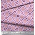 thumbnail image 2 of Soimoi Satin Silk Fabric Flamingo & Moroccan Damask Decor Fabric Printed Yard 42 Inch Wide, 2 of 3
